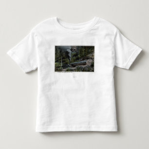 Camiseta Trem da roda da roda denteada que escala acima