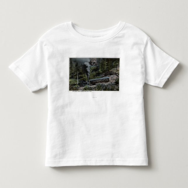 Camiseta Trem da roda da roda denteada que escala acima (Frente)
