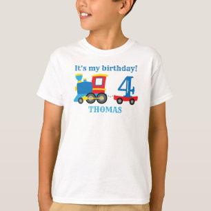 Camiseta Trem de Aniversário para Crianças