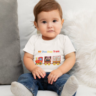 Camiseta Trem de Brinquedo Aniversário Meninos Bebês Azul