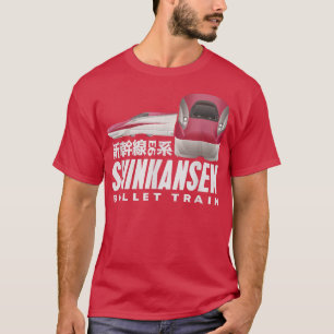 Camiseta Trem de Bullet Shinkansen Japonês Kanji Japan Rail