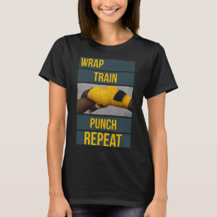 Camiseta Trem de Envoltório Gráfico Impactante Soco Repetir