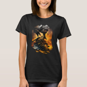 Camiseta Trem de Locomotiva a Vapor Ferrovia Estrada de Fer