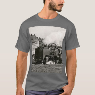Camiseta Trem de Locomotiva Vintage Aniversário khaki Viage