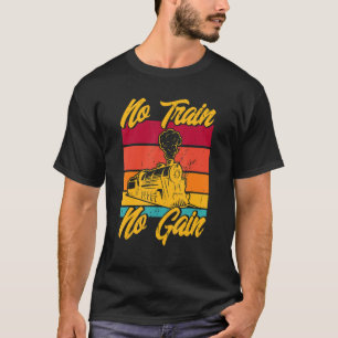Camiseta Trem de Modelo de Locomotiva Vintage Sem Trem Sem