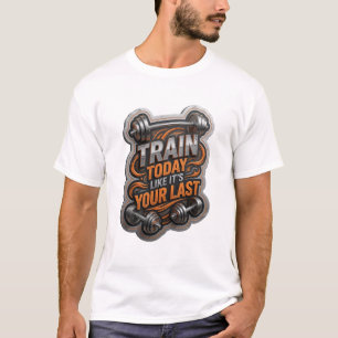 Camiseta Trem de Prata Esbelto TREINE HOJE COMO SE FOSSE O