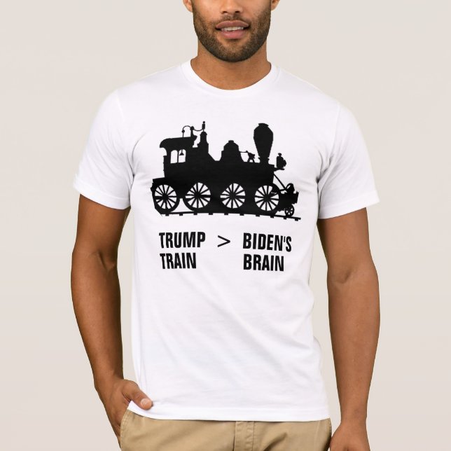 CAMISETA TREM DE TRUMP > CÉREBRO DE BIDEN (Frente)
