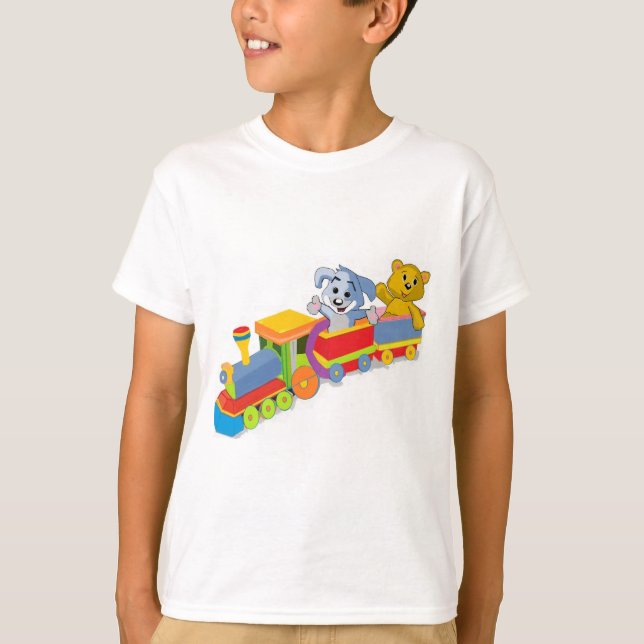 Camiseta Trem do trem de muitas cores (Frente)
