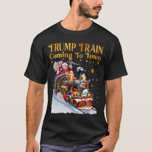 Camiseta Trem do Trump Chegando à Cidade Natal Funny Christ