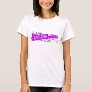 Camiseta Trem do vintage - roxo