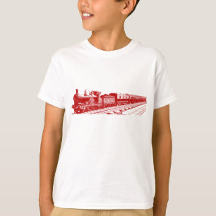 Camiseta Trem do vintage - rubi