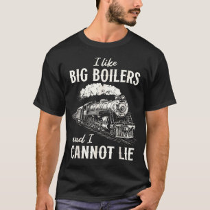 Camiseta Trem engraçado grandes caldeiras locomotiva a vapo