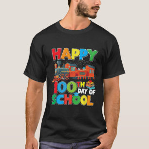 Camiseta Trem Ferrovia Feliz 100º Dia De Escola Crianças Me