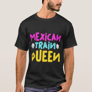 Camiseta Trem Mexicano Rainha Jogo de Dominó Divertido Famí