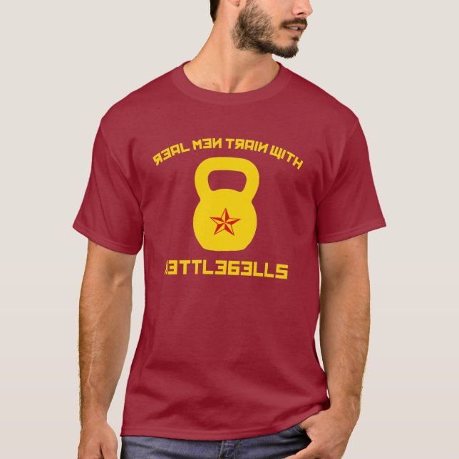 Camiseta Trem real dos homens com Kettlebells (Frente)