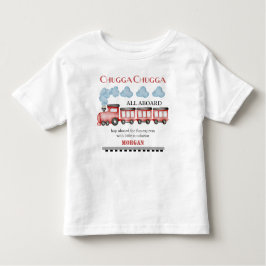 Camiseta Trem Vermelho Fofo em Aquarela para Aniversário de