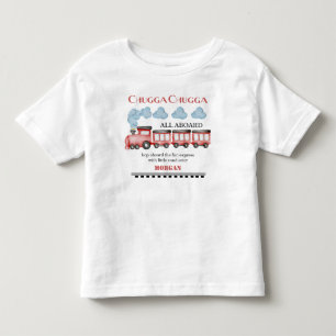 Camiseta Trem Vermelho Fofo em Aquarela para Aniversário de