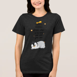 Camiseta Tremor, Grelha Pequena Estrela para Dormir Pinguim