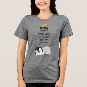 Camiseta Tremor, Grelha Pequena Estrela para Dormir Pinguim