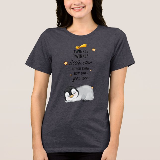 Camiseta Tremor, Grelha Pequena Estrela para Dormir Pinguim (Frente)