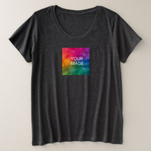 Camiseta Trend Modern Elegant Upload Foto para Mulheres Fum