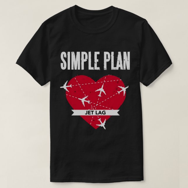 Camiseta Trend Simple Plan Jet Lag Gifts Para Clas De Venti (Frente do Design)
