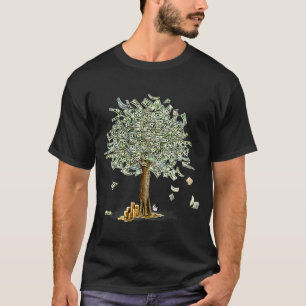 Camiseta Trendência das Listas de Dólares em Árvore