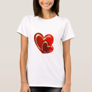 Camiseta Trending Love Red Hearts Namorada Birthday Gift