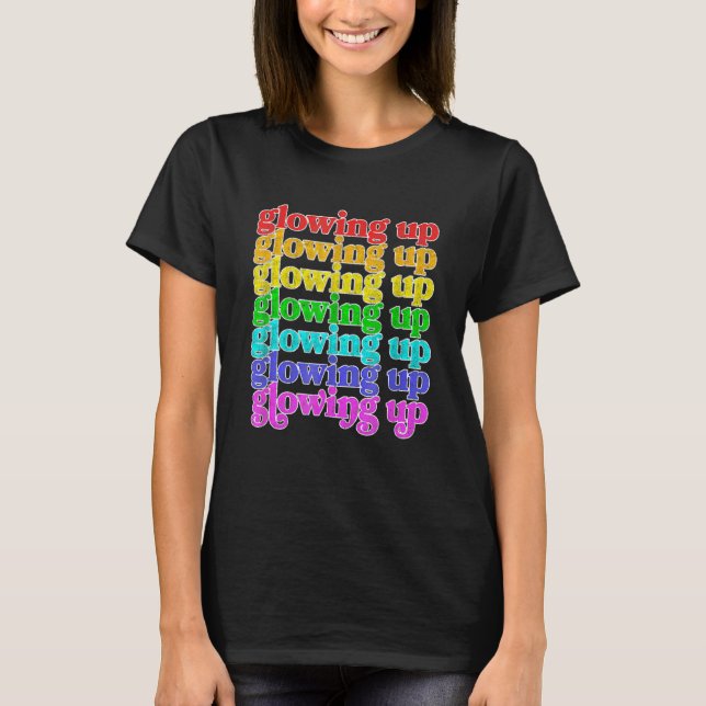 Camiseta Trending Social Media Aumenta Lgbtq Rainbow Glowin (Frente)