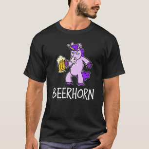 Camiseta Trendy Beer Bebendo Unicorn Festiva