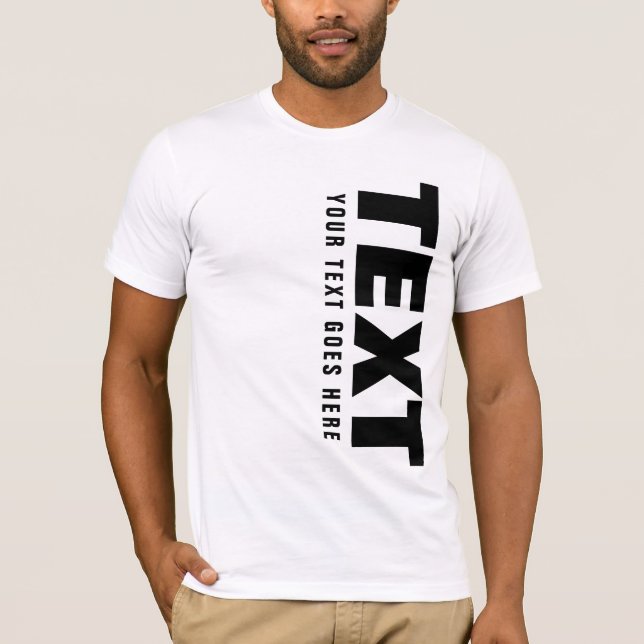 Camiseta Trendy Big Font Palavras Texto Modelo Mens Persona (Frente)