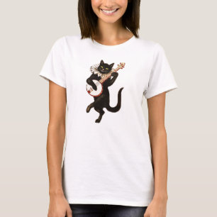 Camiseta Trendy Black Cat Tocando Banjo