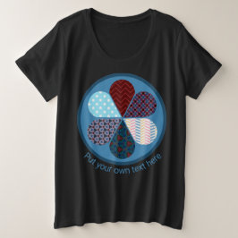 CAMISETA TRENDY BLUE PATCHWORK PATTERNY FLOWIN TEXTO