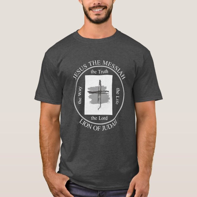 Camiseta Trendy Cinzas Jesus Os Homens Da Fé Cristã Messias (Frente)