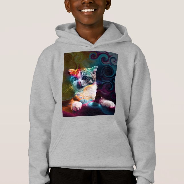 CAMISETA TRENDY COLORFUL CAT ART (Frente)