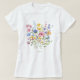 Camiseta Trendy Colorful Wildflower com Monograma (Frente do Design)