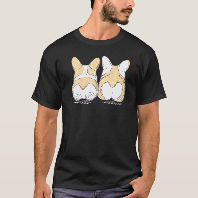Camiseta Trendy Corgi Traseros Animal Premium (Frente)