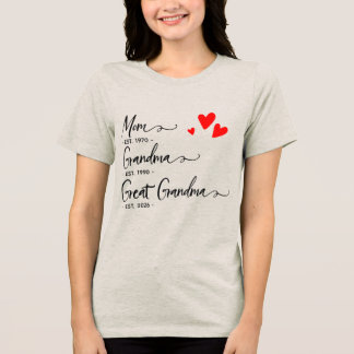 Camiseta Trendy Custom Year Mom Grandma Great GrandmT-Shirt