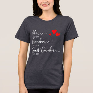 Camiseta Trendy Custom Year Mom Grandma Great GrandmT-Shirt
