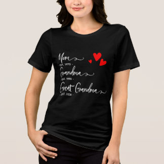 Camiseta Trendy Custom Year Mom Grandma Great GrandmT-Shirt