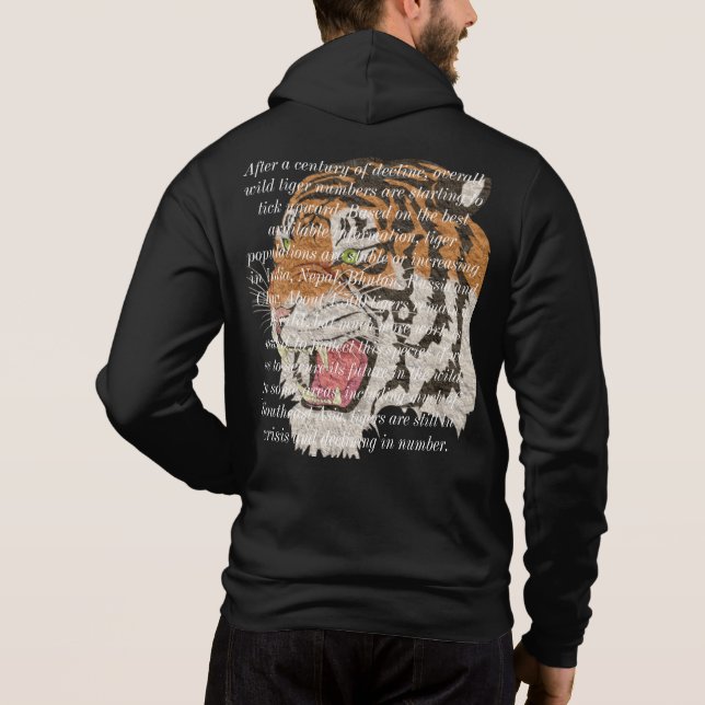 Camiseta Trendy design de texto escrito sobre tigre-homens  (Verso)