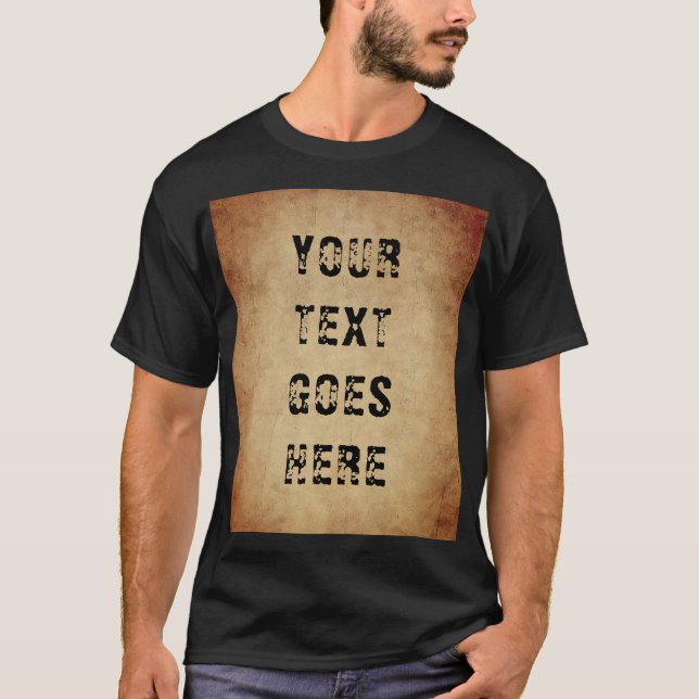 Camiseta Trendy Distress Text Modelo básico masculino (Frente)