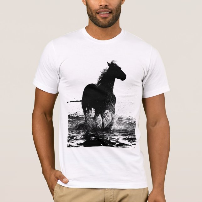 Camiseta Trendy Elegant Modern Pop Art Running Horse Men (Frente)
