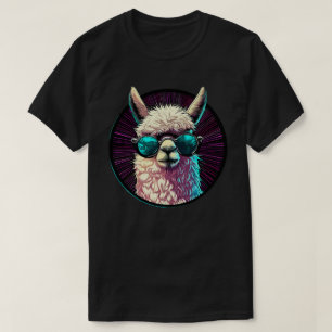 Camiseta Trendy Engraçado Llama em óculos de sol