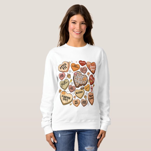 Camiseta Trendy Fall Candy Hearts (Frente Completa)
