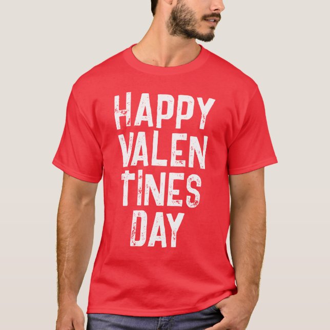 CAMISETA TRENDY FELIZ VALENTINY DAY TIPOGRAFIA BRANCA (Frente)