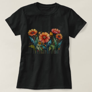 Camiseta Trendy Floral Shirt, Design Para Mulheres Presente