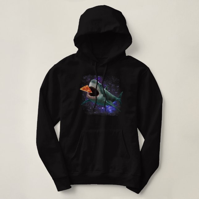 Camiseta Trendy Galactic Pizza Shark Humor (Frente do Design)