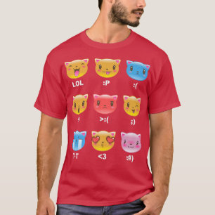Camiseta Trendy Graphic Kitten Emojis 