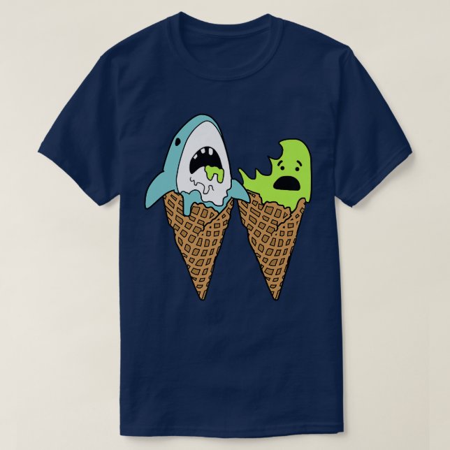 Camiseta Trendy Graphic Shark Bite Ice Cream Cones (Frente do Design)
